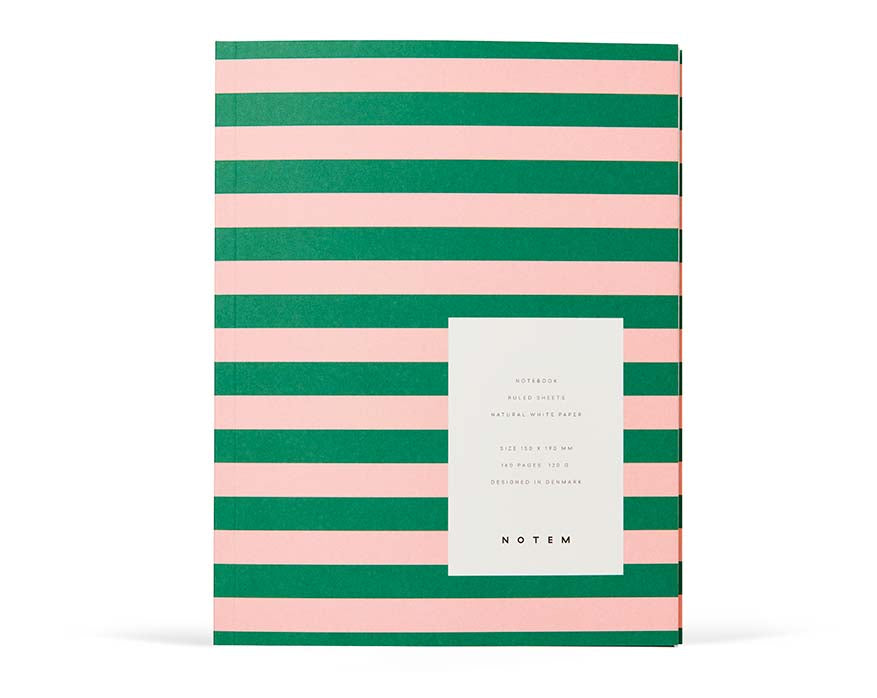 Uma Notebook Medium: Green & Rose