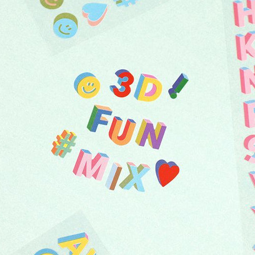 3D Fun Mix Alphabet & Number Stickers (10 OPTIONS)