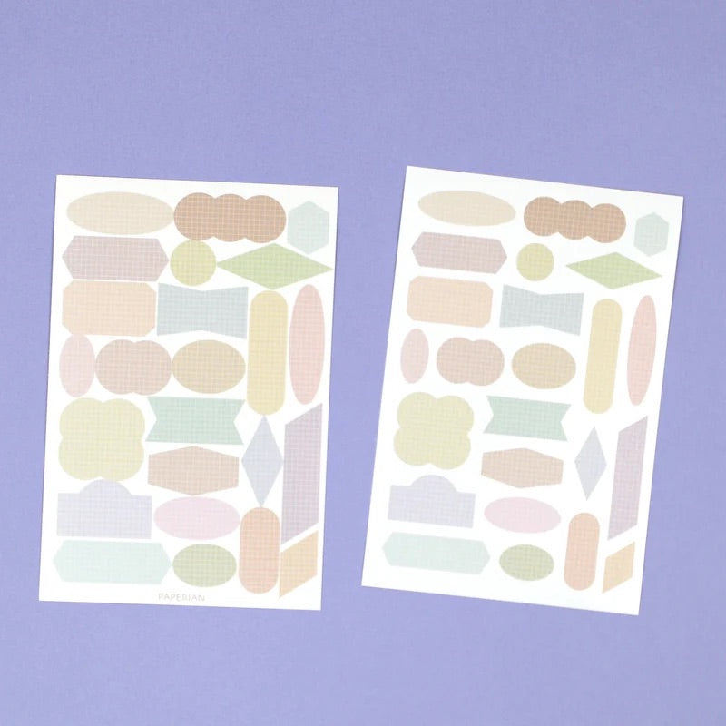 Colour Palette Shapes Stickers (VARIOUS DESIGNS)