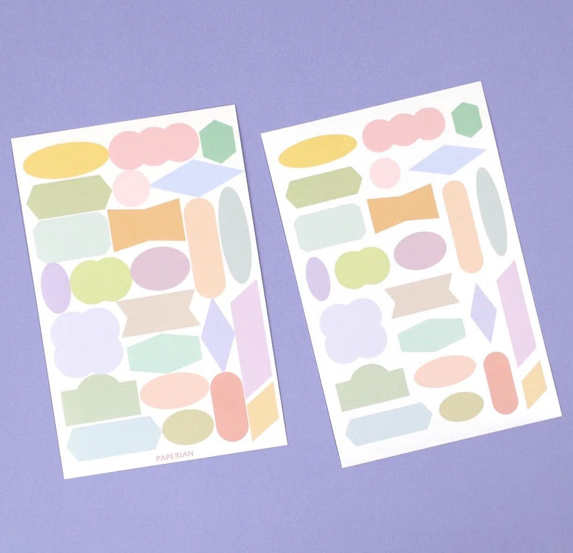 Colour Palette Shapes Stickers (VARIOUS DESIGNS)