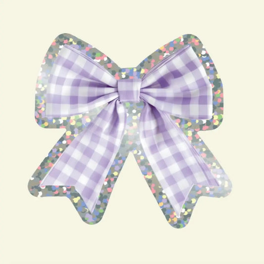 Glitter Vinyl Sticker: Gingham Bow