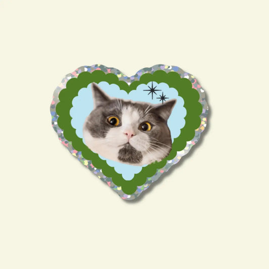 Glitter Vinyl Sticker: Love Cat