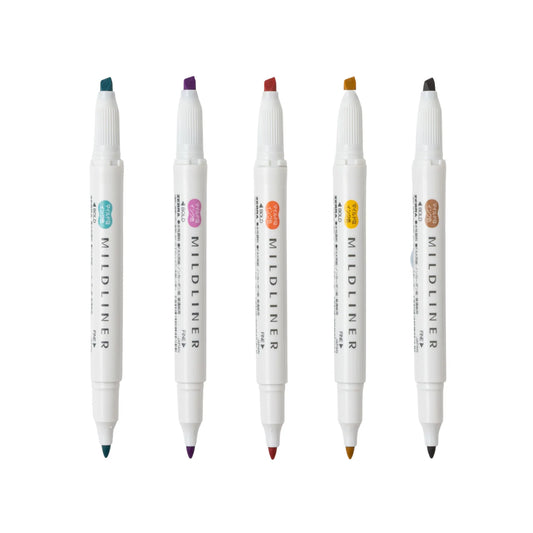 Mildliner Dual Tipped Highlighter 5 Pack: Deep & Warm