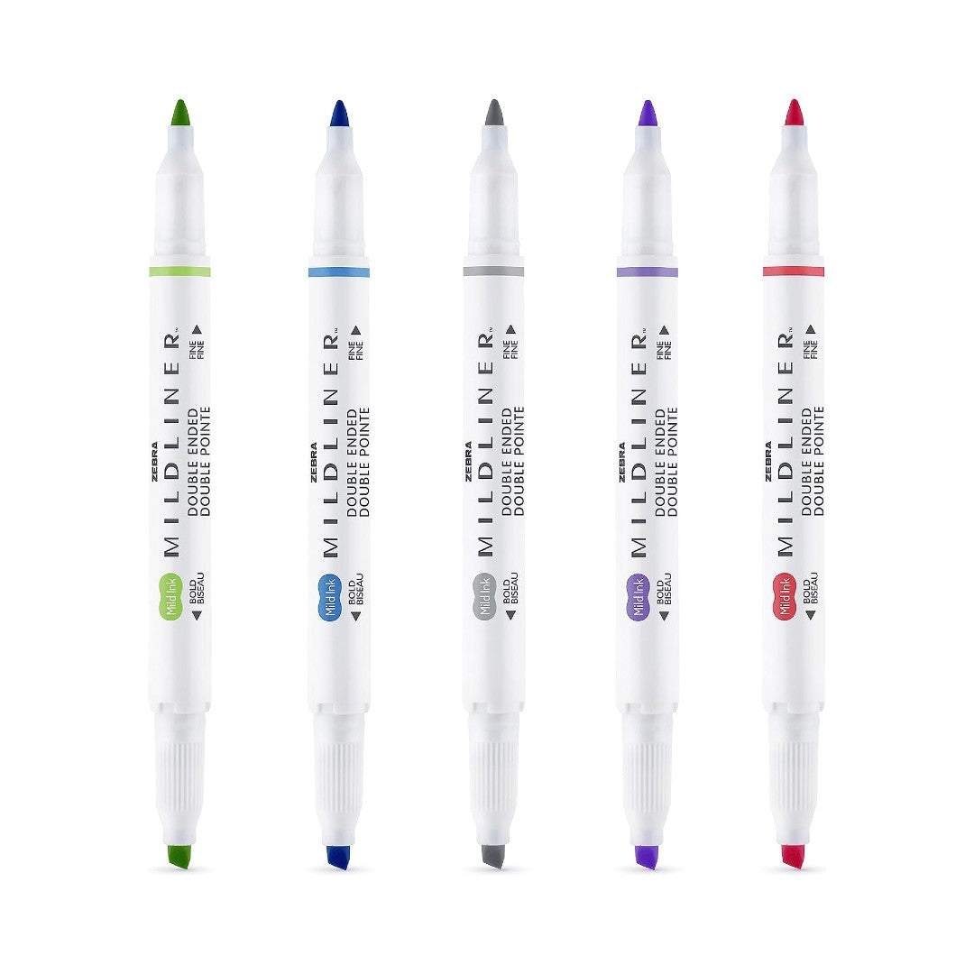 Mildliner Dual Tipped Highlighter 5 Pack: Cool & Refined