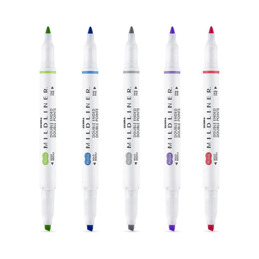 Mildliner Dual Tipped Highlighter 5 Pack: Cool & Refined