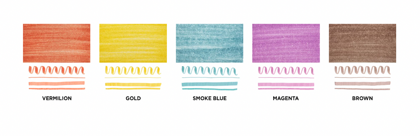 Mildliner Dual Tipped Highlighter 5 Pack: Deep & Warm