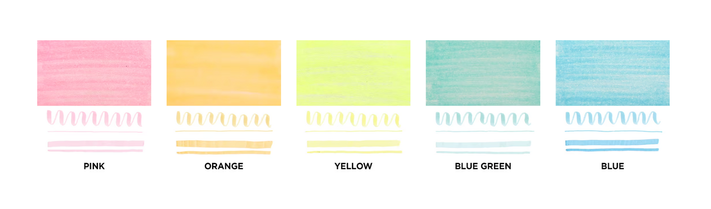 Mildliner Dual Tipped Highlighter 5 Pack: Fluorescent