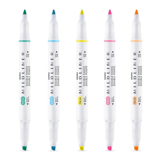 Mildliner Dual Tipped Highlighter 5 Pack: Fluorescent