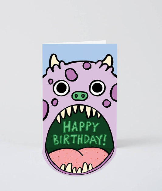 Monster Fold Out Mouth Birthday Card