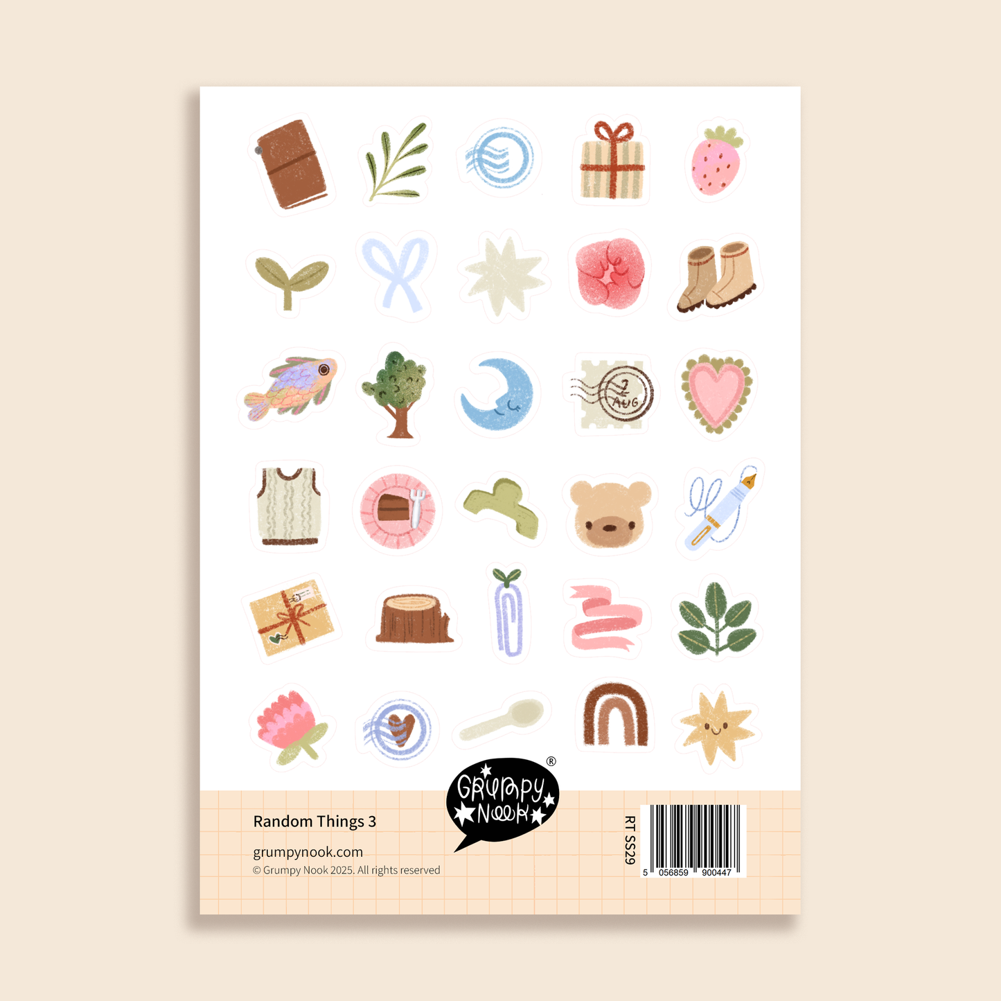 Grumpy Nook Sticker Sheet: Random Things 3