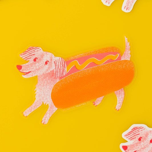 Hot Dog Clear Sticker