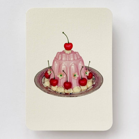 Rose Petal Cream Blancmange Greeting Card