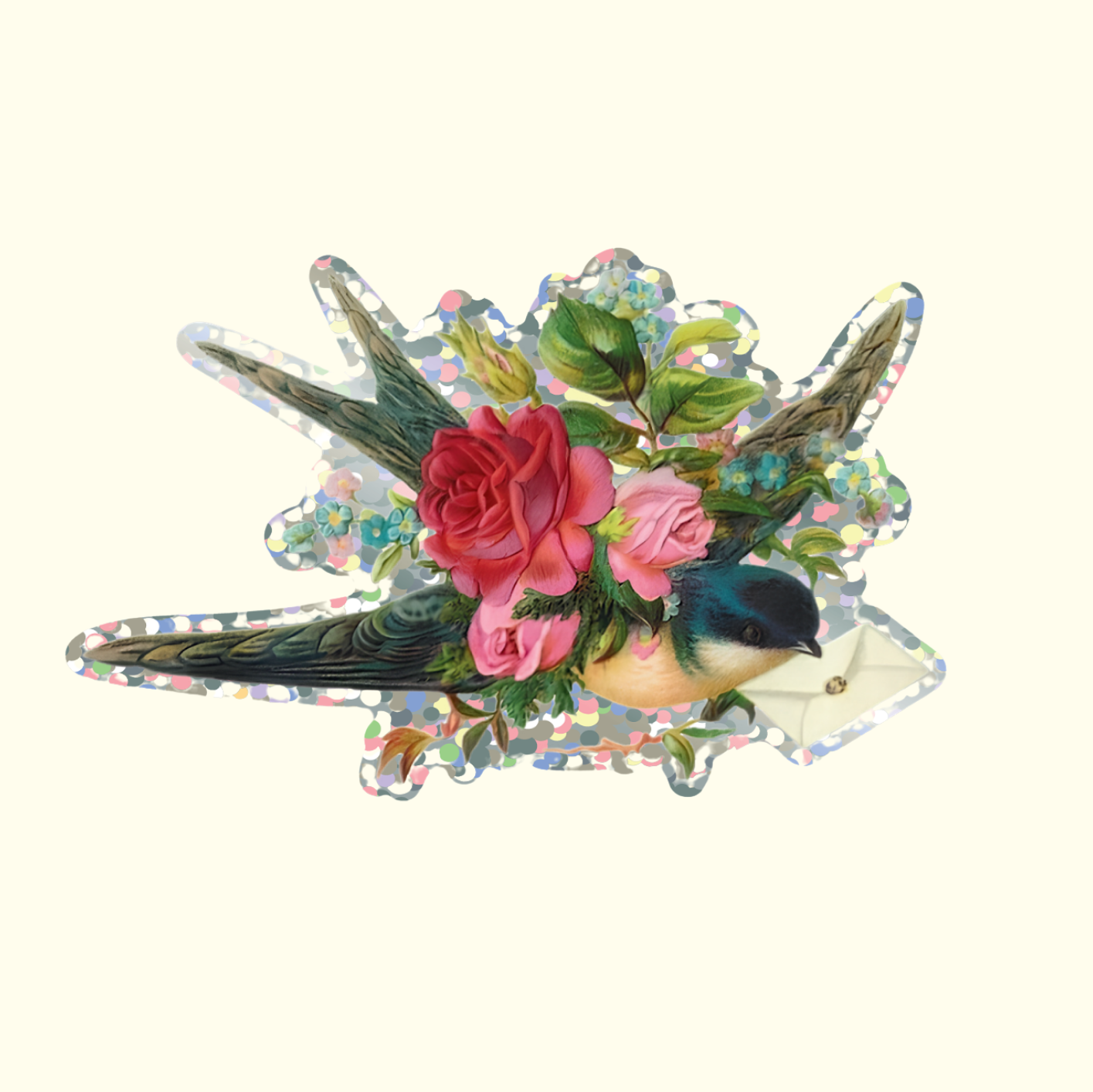 Glitter Vinyl Sticker: Swallow