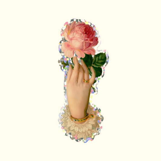 Glitter Vinyl Sticker: Lovers Hand