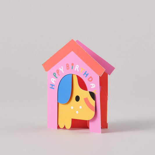 Dog In House Fold Out Birthday Card