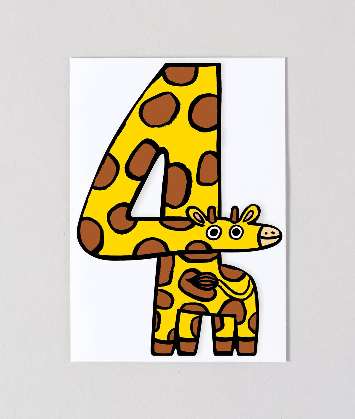 Giraffe 4th Birthday Card